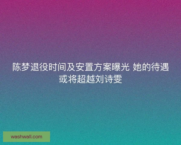 陈梦退役时间及安置方案曝光 她的待遇或将超越刘诗雯 陈梦退役时间及安置方案曝光 她的待遇或将超越刘诗雯